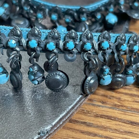 Manolo Blahnik Strappy Sandals with Turquoise Beaded Accents, EU 39.5 - Picture 11 of 16